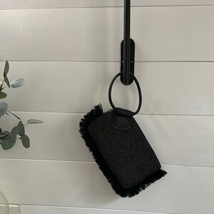HOBO  Black Fringe Clutch/wristlet